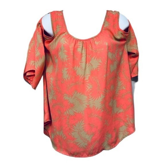 C Cato Est 1946 Tropical Print‎ Cold Shoulder Top Size Small - Picture 2 of 10